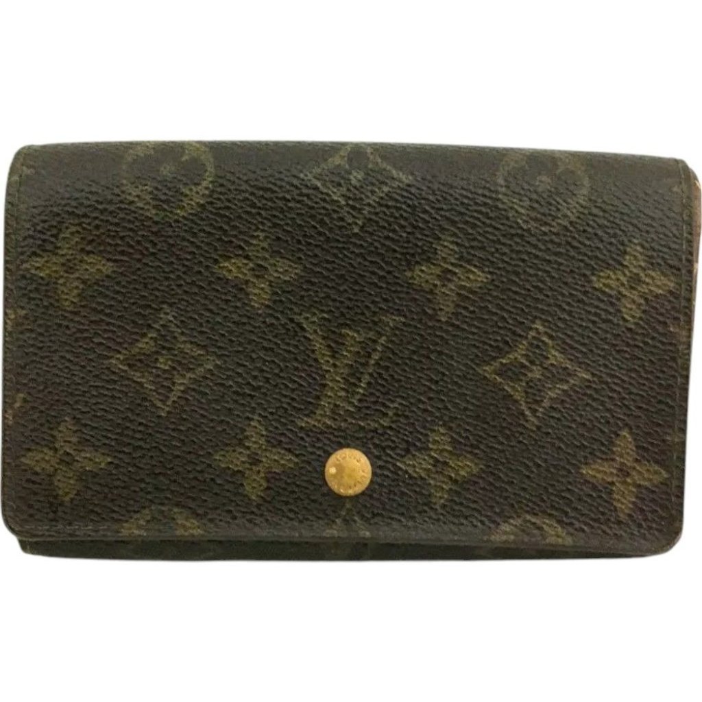 445132ba (L6) Louis Vuitton Wallet Porte Monnaie Billets Tresor Brown Monogram